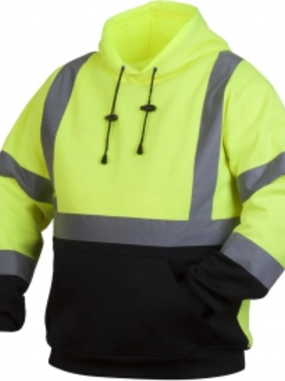 Type R Class 3 Black Bottom Pullover Safety Sweatshirt - Yellow/Lime